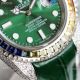 New Rolex Rainbow Submariner Green Dial Green Leather Strap High Copy Swiss Made (3)_th.jpg